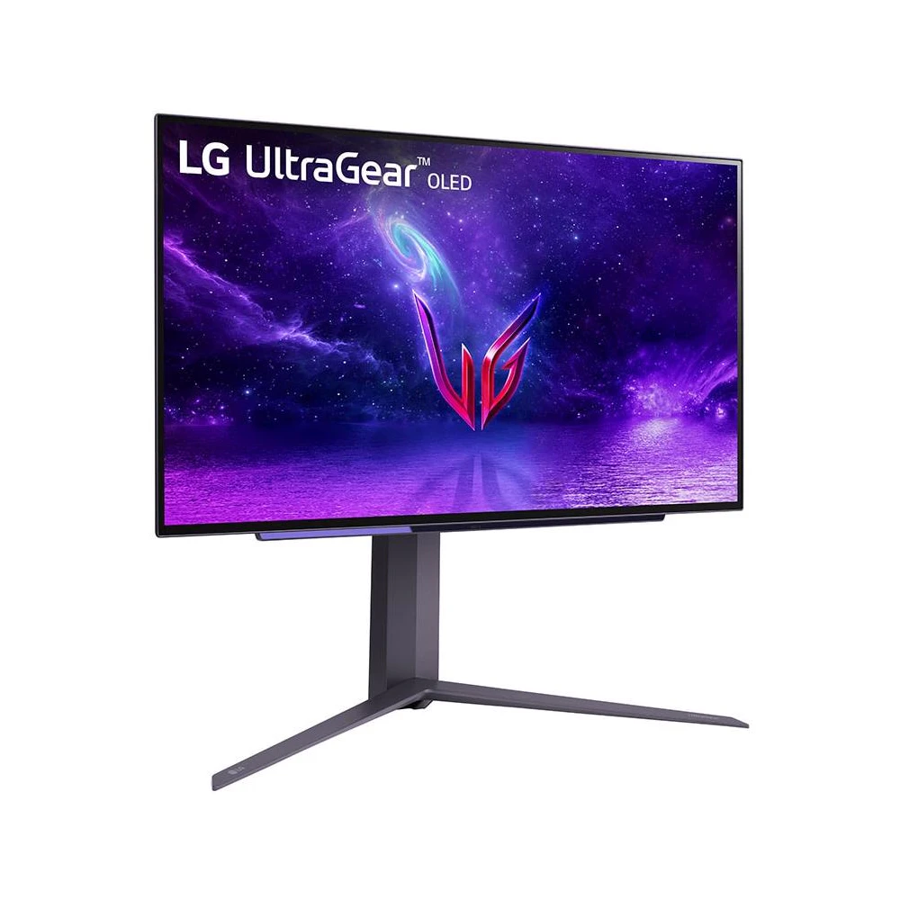 A large main feature product image of EX-DEMO LG UltraGear OLED 27GR95QE-B 27" 1440p 240Hz Monitor
