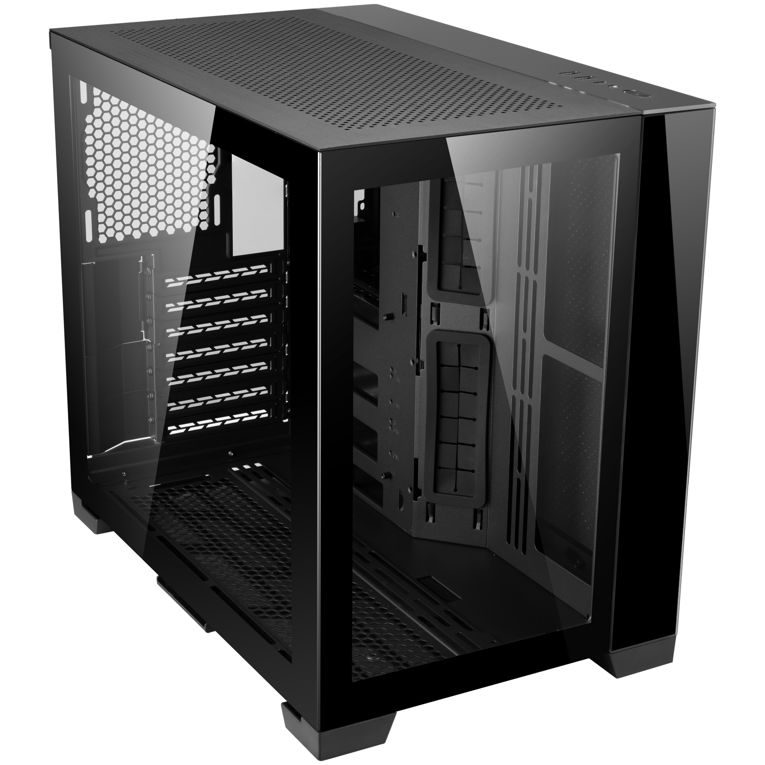 A large main feature product image of EX-DEMO Lian Li O11 Dynamic Mini - Compact Mid Tower ATX Case (Black)