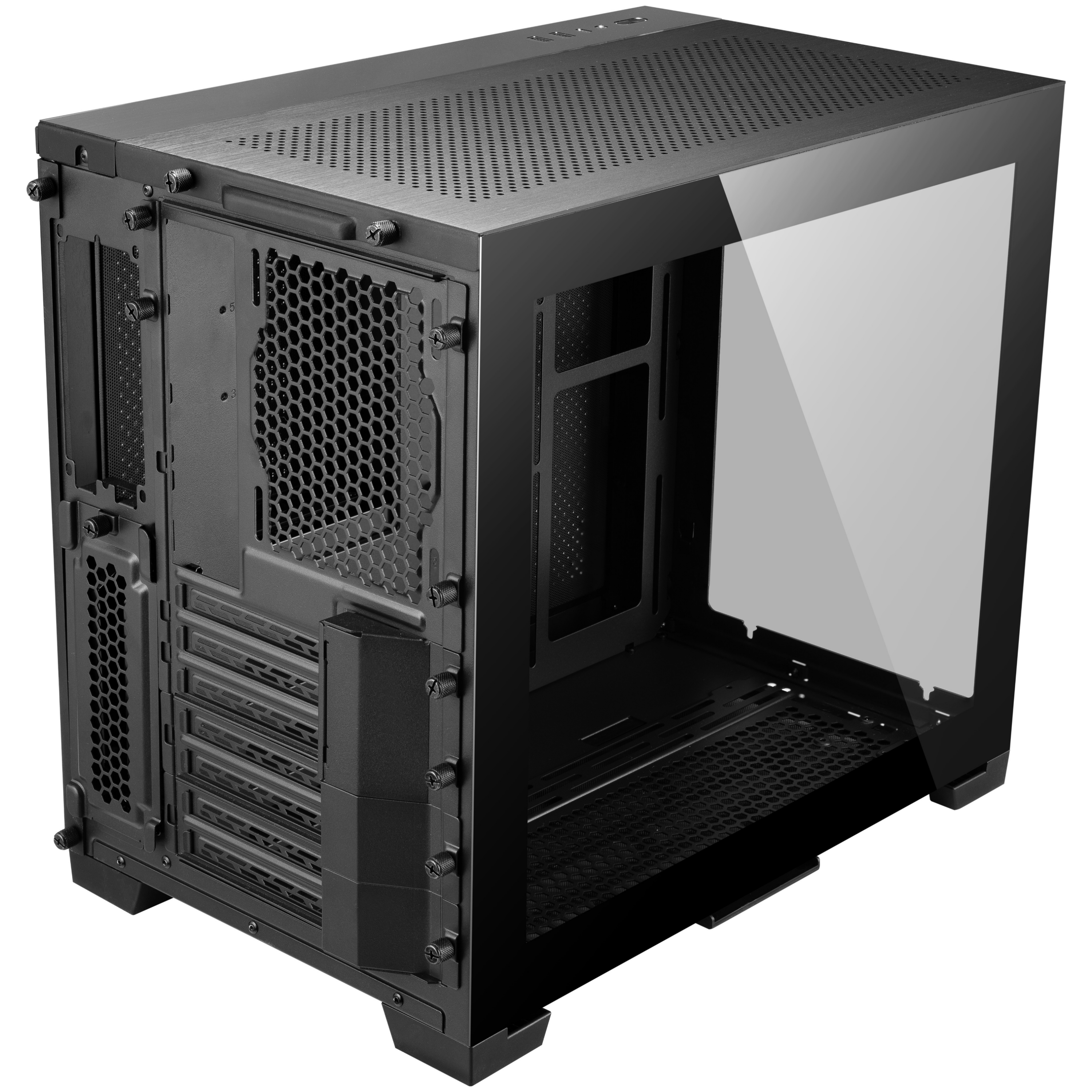 A large main feature product image of EX-DEMO Lian Li O11 Dynamic Mini - Compact Mid Tower ATX Case (Black)