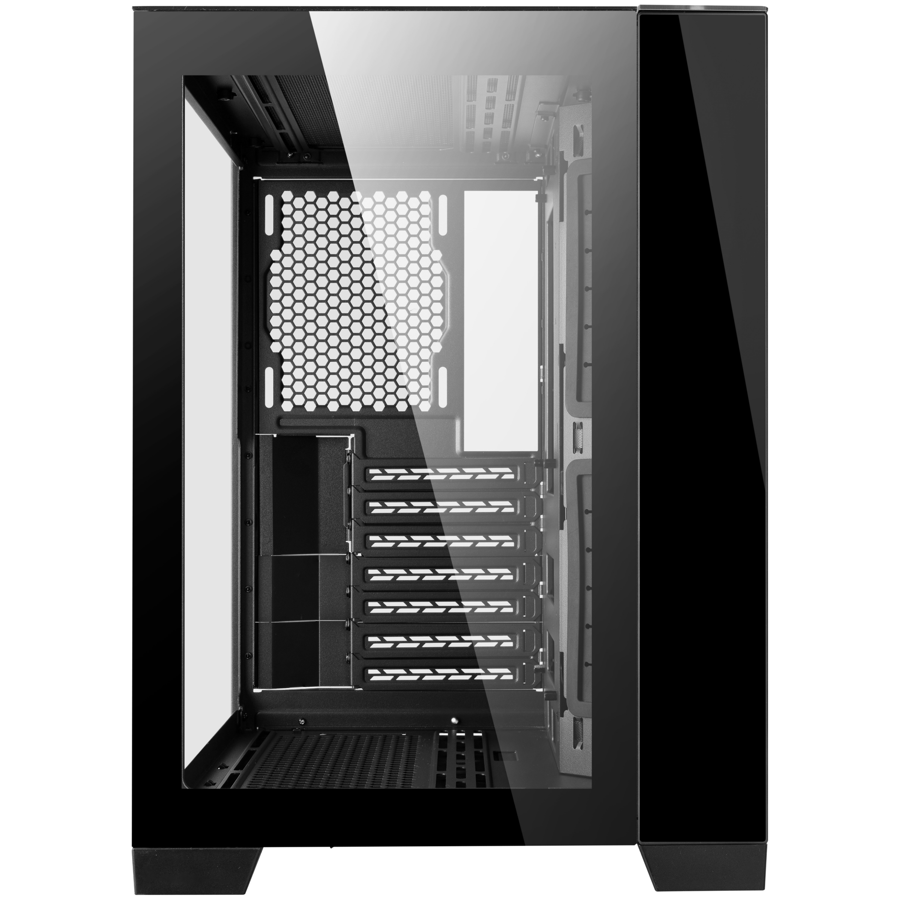 A large main feature product image of EX-DEMO Lian Li O11 Dynamic Mini - Compact Mid Tower ATX Case (Black)
