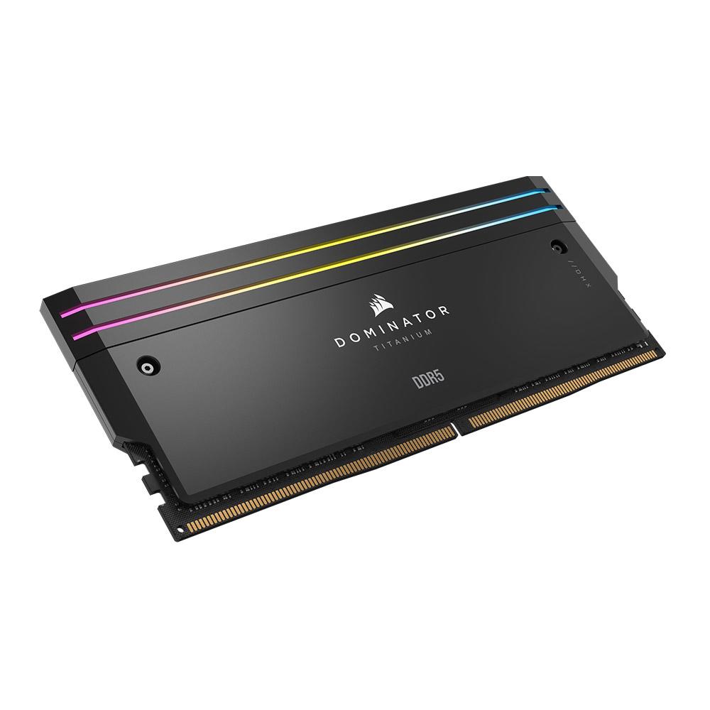 A large main feature product image of Corsair Dominator Titanium RGB 64GB Kit (2x32GB) XMP DDR5-6000 C30