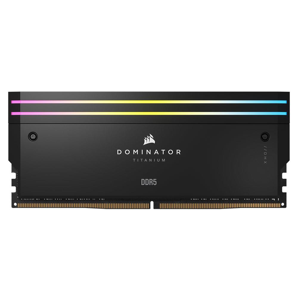 A large main feature product image of Corsair Dominator Titanium RGB 64GB Kit (2x32GB) XMP DDR5-6000 C30