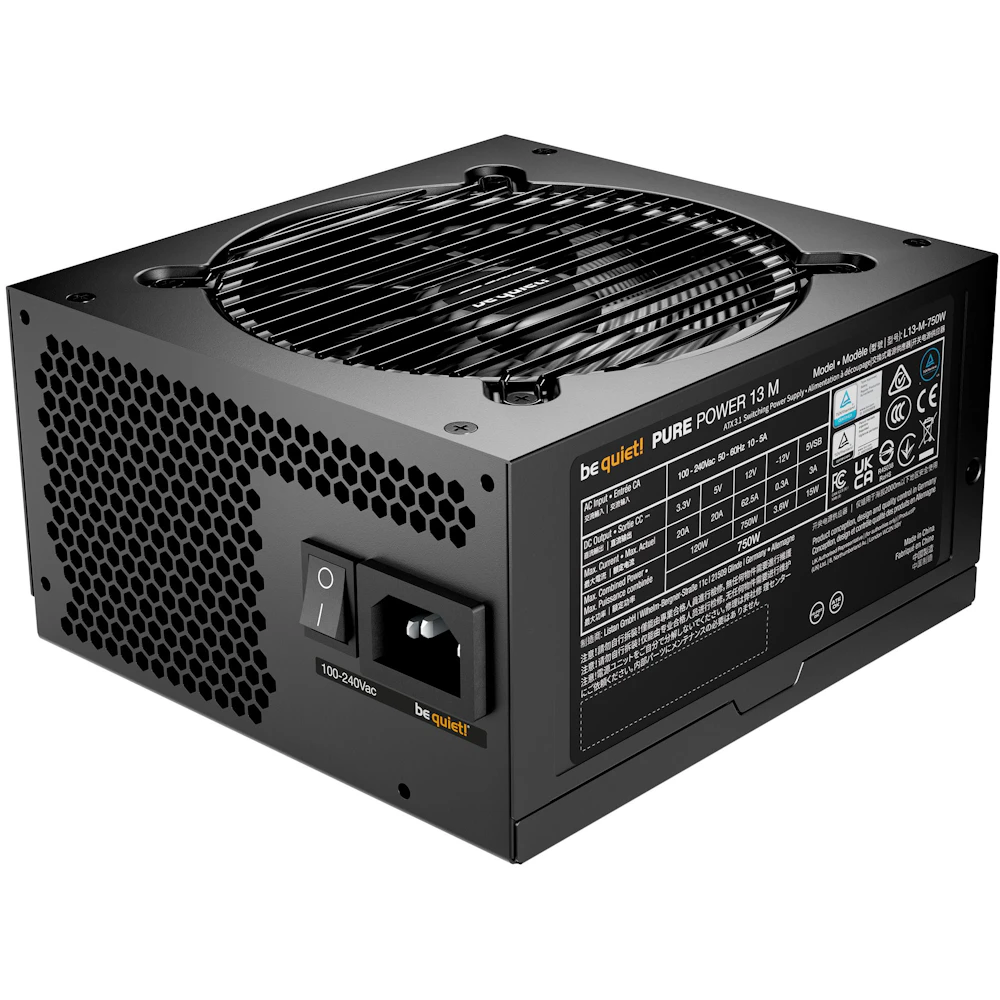A large main feature product image of EX-DEMO be quiet! PURE POWER 13 M 750W Gold PCIe 5.1 ATX 3.1 Modular PSU