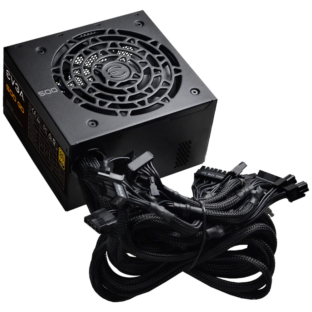 A large main feature product image of EX-DEMO EVGA 500 GD - 500W Gold ATX PSU