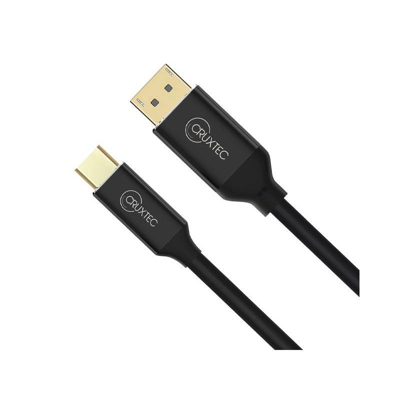 A large main feature product image of Cruxtec USB-C Male to Displayport V1.4 Male Cable - 1m