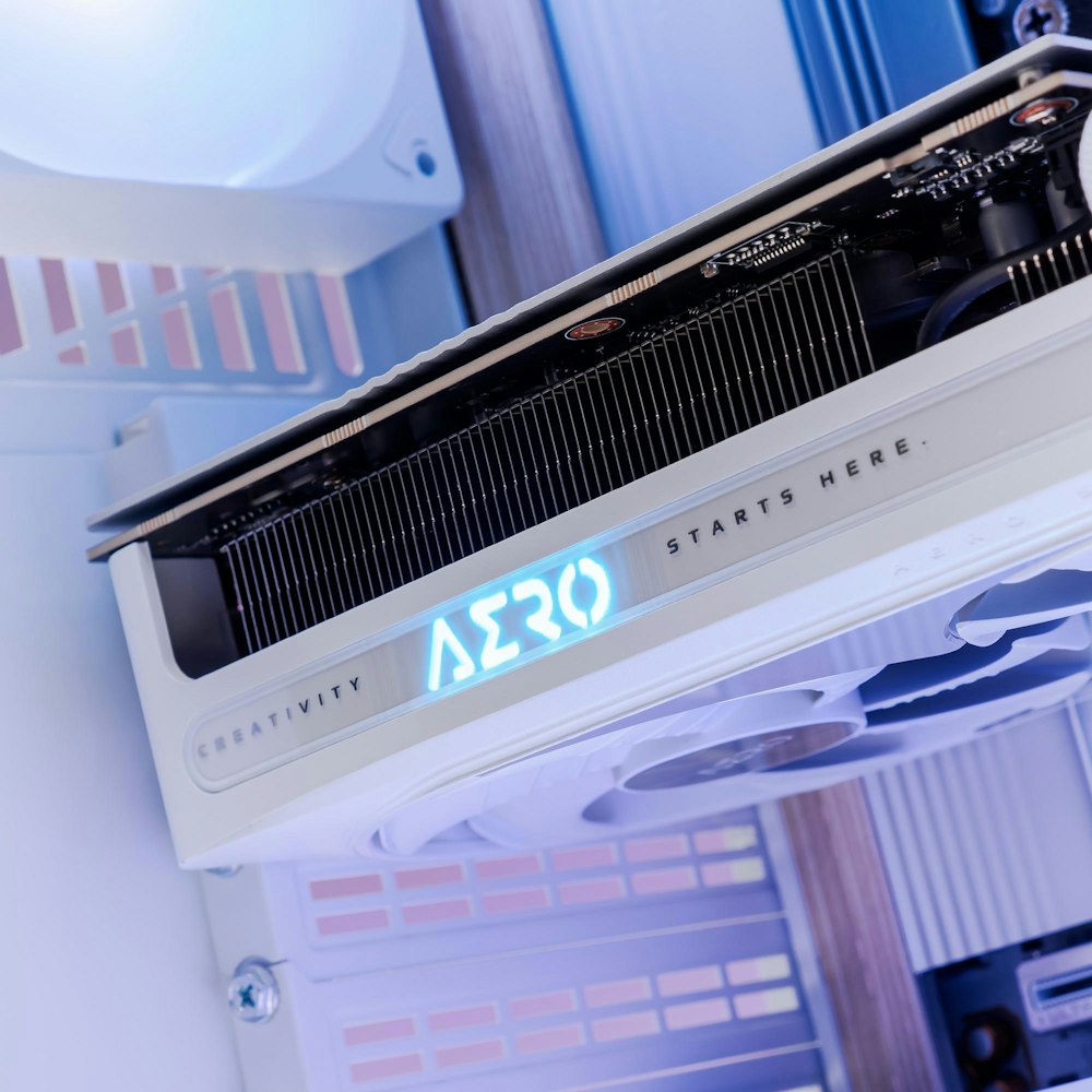 A large main feature product image of PLE Aero RTX 5080 Prebuilt Ready To Go Gaming PC