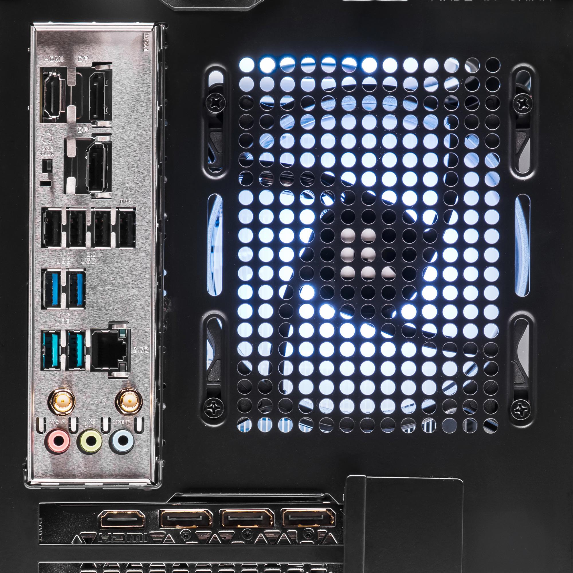 A large main feature product image of PLE Turret RTX 5060 Ti Prebuilt Ready To Go Gaming PC