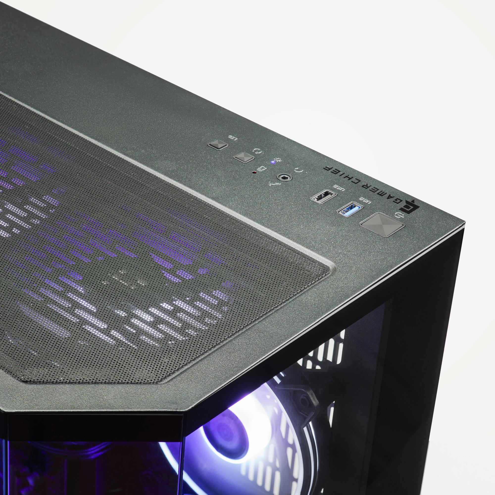A large main feature product image of PLE Amethyst RTX 5050 Prebuilt Ready To Go Gaming PC