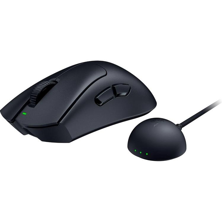 A large main feature product image of EX-DEMO Razer DeathAdder V4 Pro - Wireless Lightweight Ergonomic eSports Mouse (Black)