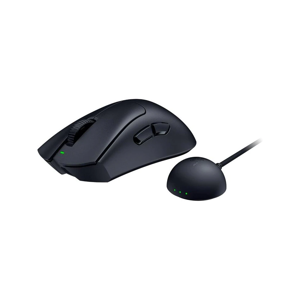 A large main feature product image of EX-DEMO Razer DeathAdder V4 Pro - Wireless Lightweight Ergonomic eSports Mouse (Black)