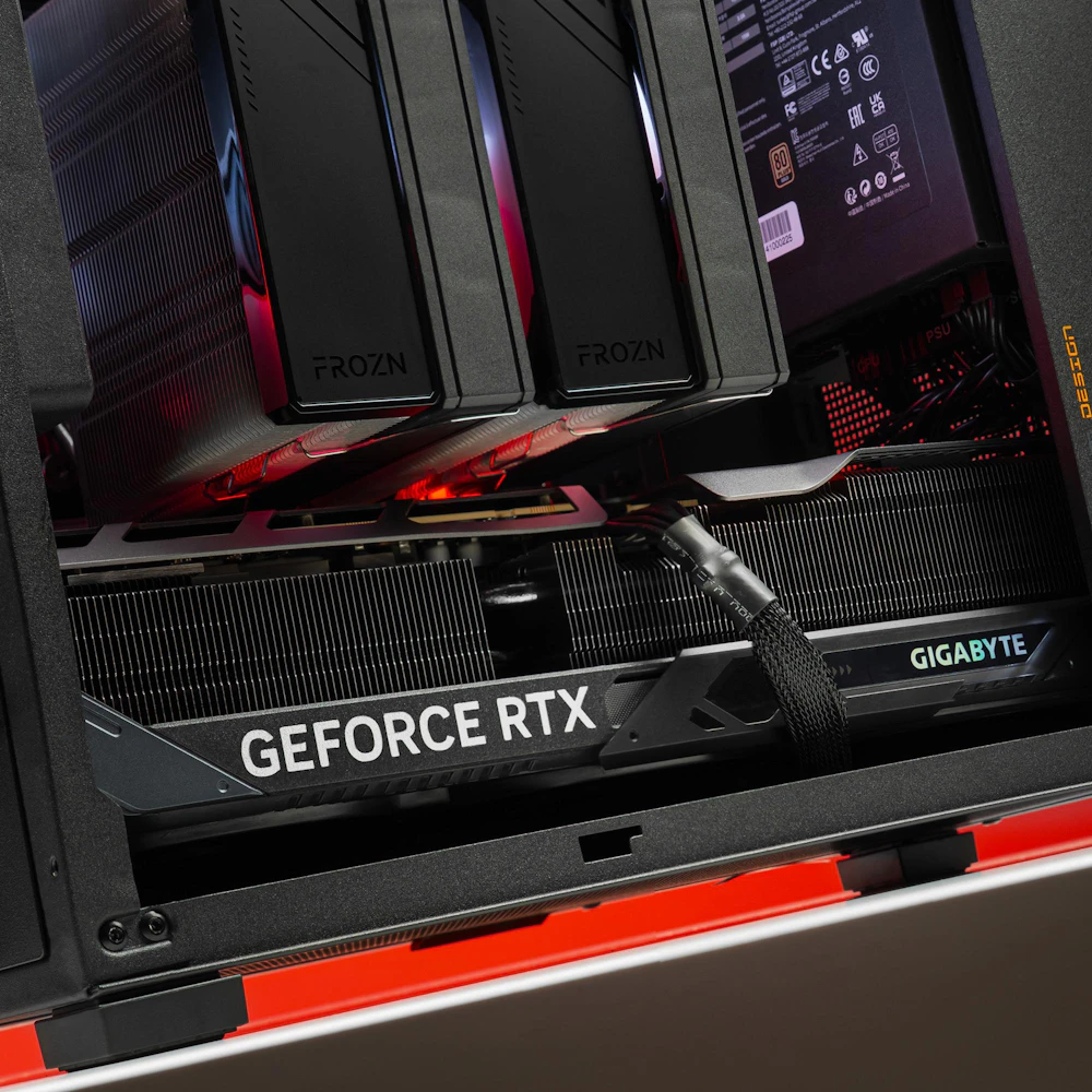 A large main feature product image of PLE Forge RTX 5070 Ti Prebuilt Ready To Go Gaming PC