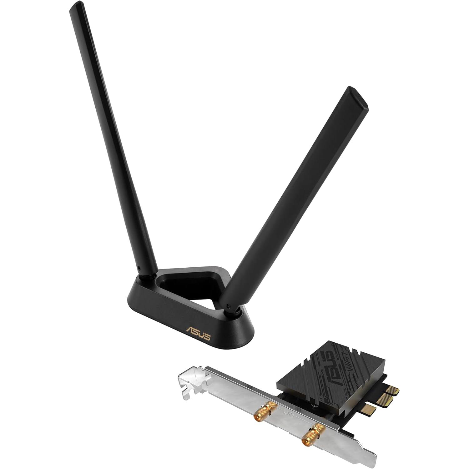 A large main feature product image of EX-DEMO ASUS PCE-BE92BT WiFi 7 PCIe Adapter with Bluetooth - Intel Only