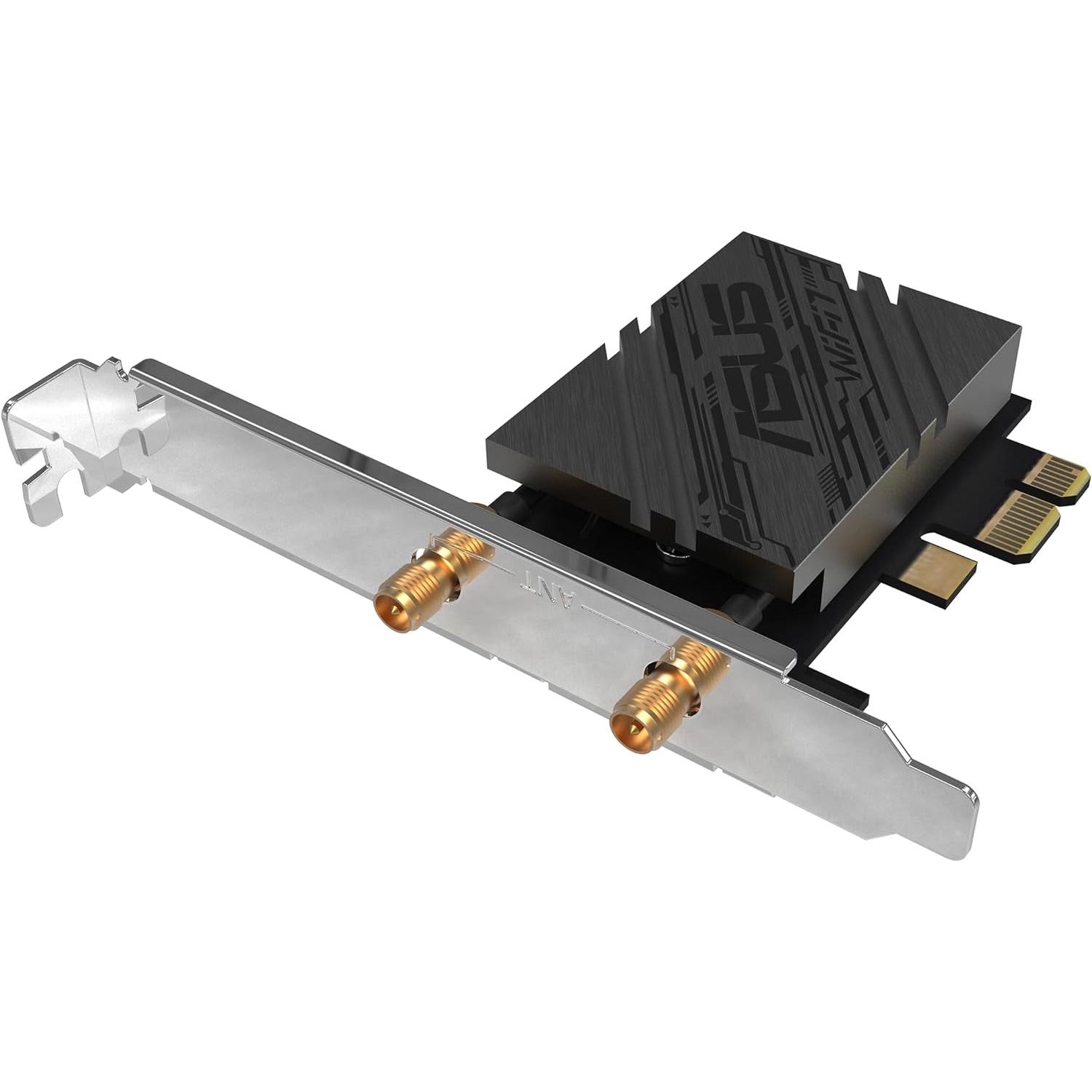 A large main feature product image of EX-DEMO ASUS PCE-BE92BT WiFi 7 PCIe Adapter with Bluetooth - Intel Only