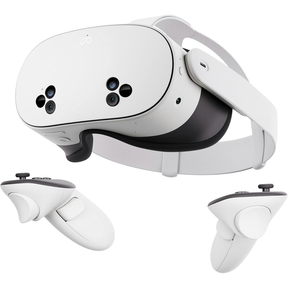 A large main feature product image of META Quest 3S Mixed Reality Headset w/ Touch Plus Controllers - 128GB