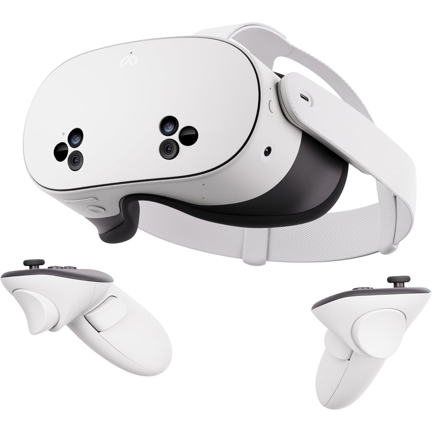 A large main feature product image of  META Quest 3S Mixed Reality Headset w/ Touch Plus Controllers - 256GB