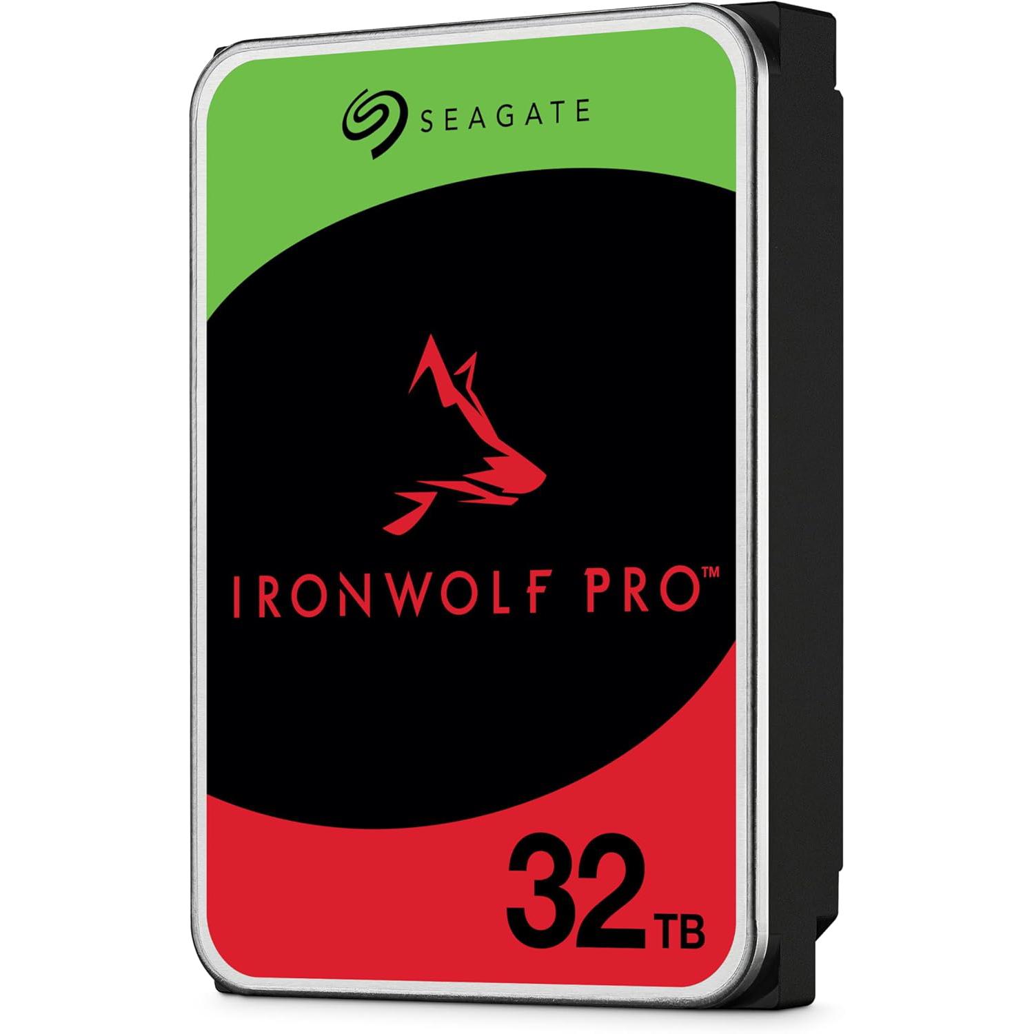 A large main feature product image of Seagate IronWolf Pro 3.5" NAS HDD - 32TB 512MB