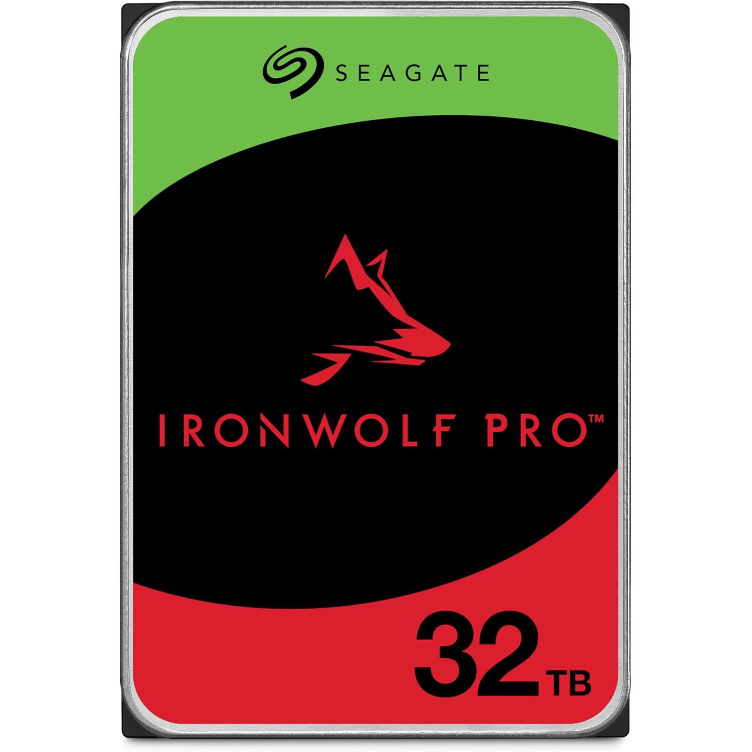 A large main feature product image of Seagate IronWolf Pro 3.5" NAS HDD - 32TB 512MB
