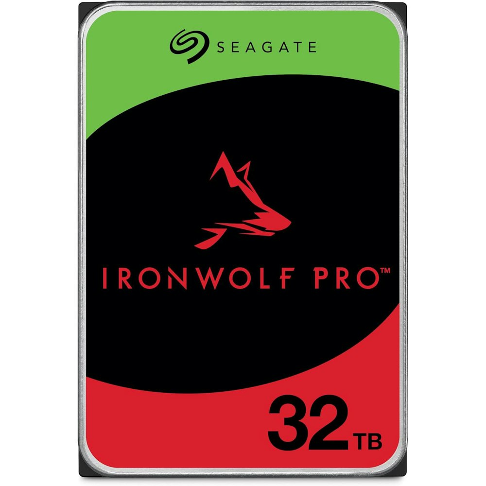 A large main feature product image of Seagate IronWolf Pro 3.5" NAS HDD - 32TB 512MB