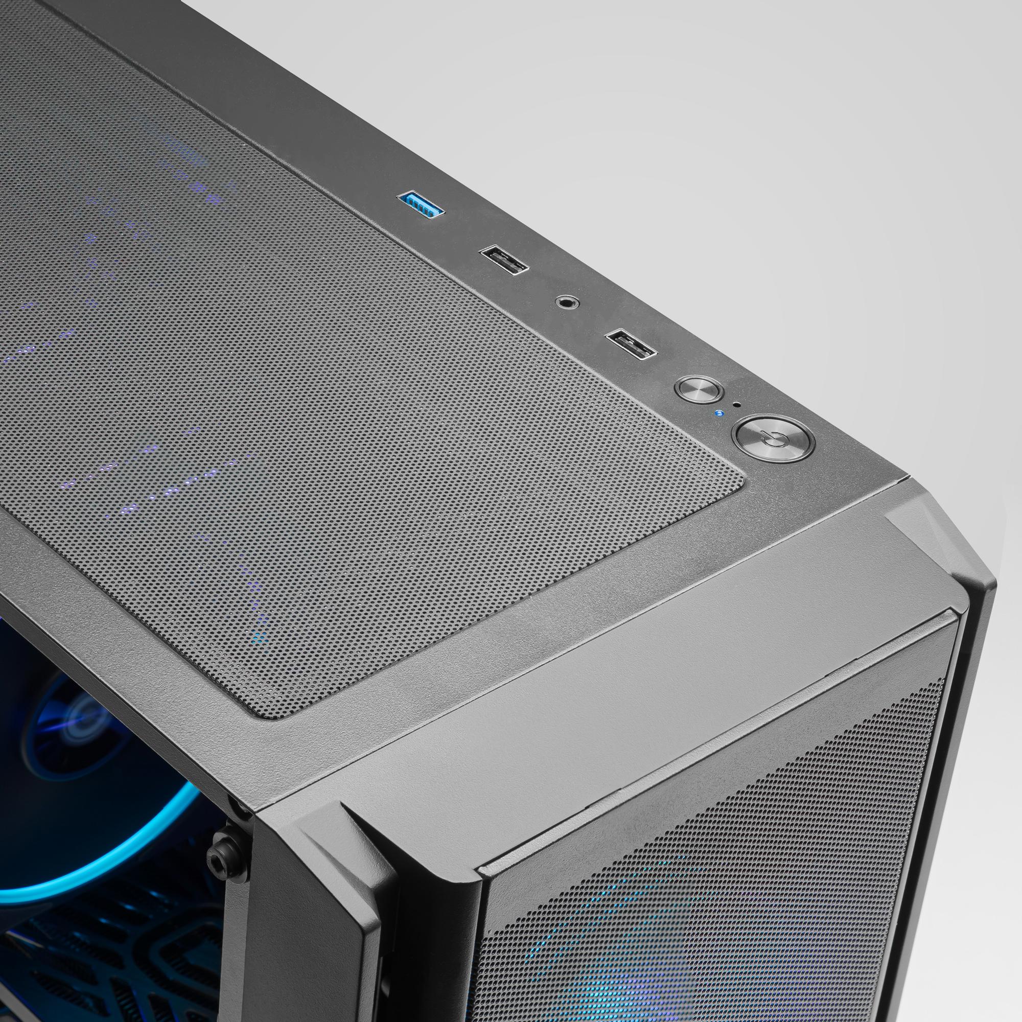 A large main feature product image of PLE Nebula RTX 5060 Ti Prebuilt Ready To Go Gaming PC