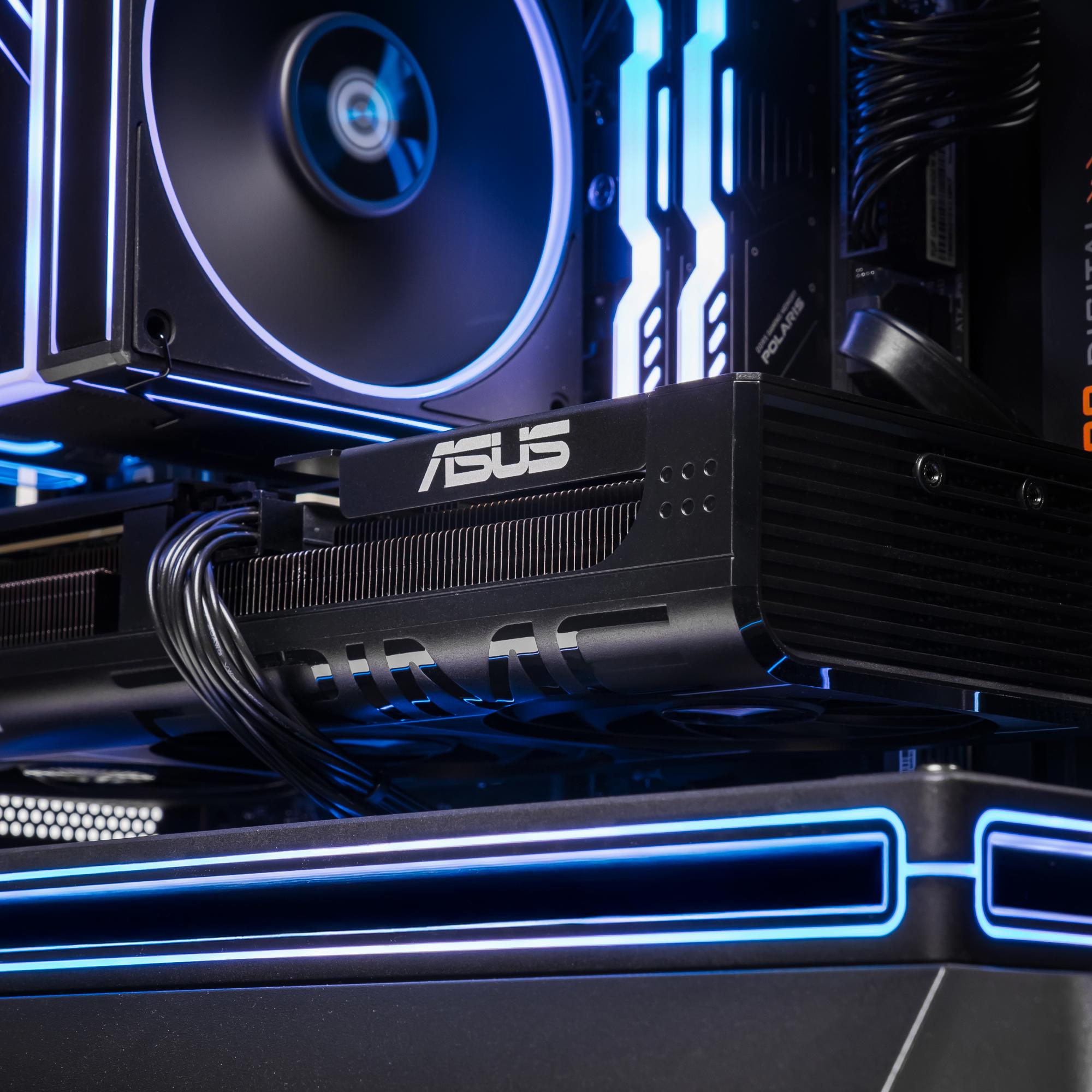 A large main feature product image of EX-DEMO PLE Carbon RX 9060 XT Prebuilt Ready To Go Gaming PC