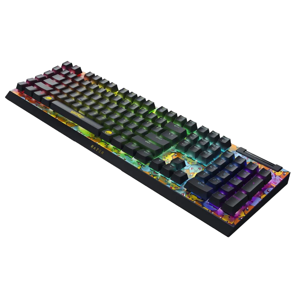 A large main feature product image of Razer BlackWidow V4 X - Mechanical Gaming Keyboard - Pokémon Kanto Starters Edition (Green Switch)