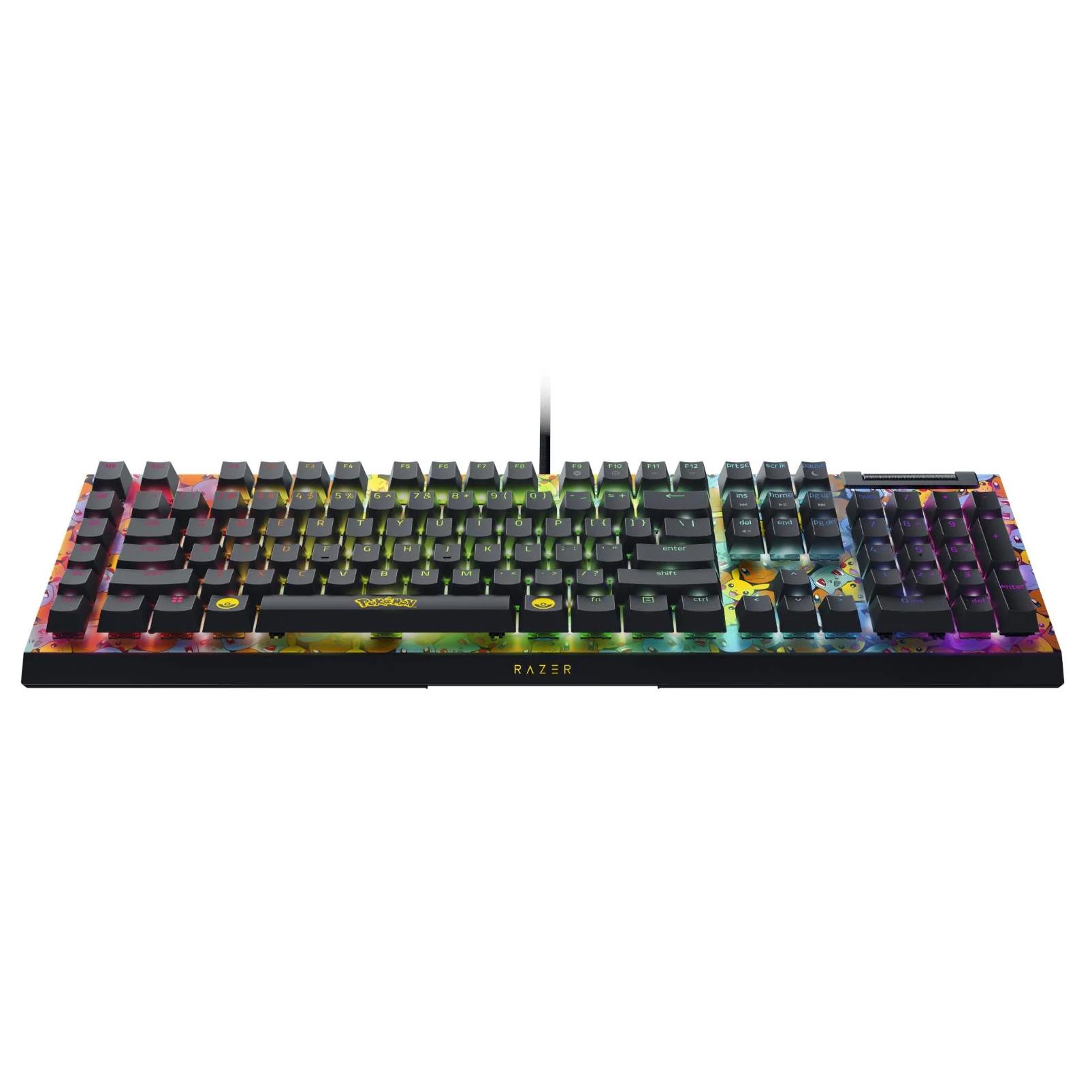 A large main feature product image of Razer BlackWidow V4 X - Mechanical Gaming Keyboard - Pokémon Kanto Starters Edition (Green Switch)