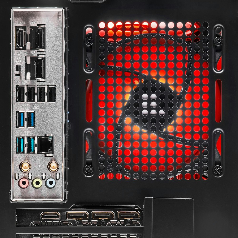 A large main feature product image of PLE Fortress RTX 5060 Ti Prebuilt Ready To Go Gaming PC