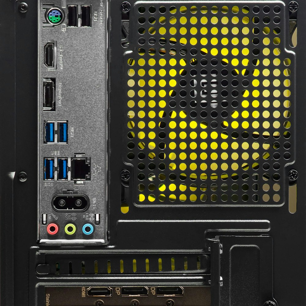 A large main feature product image of PLE Spark RX 9060 XT 16GB Prebuilt Ready To Go Gaming PC