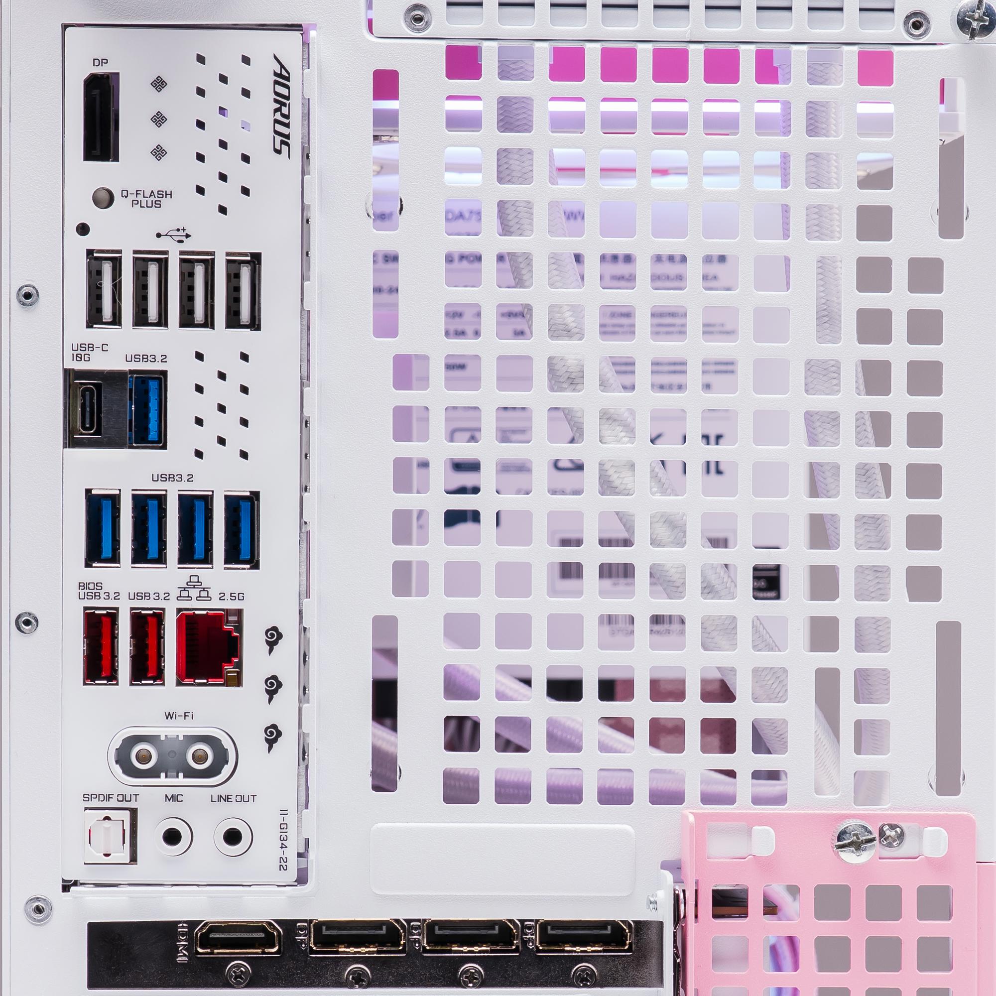 A large main feature product image of PLE Sakura RTX 5070 Ti Prebuilt Ready To Go Gaming PC