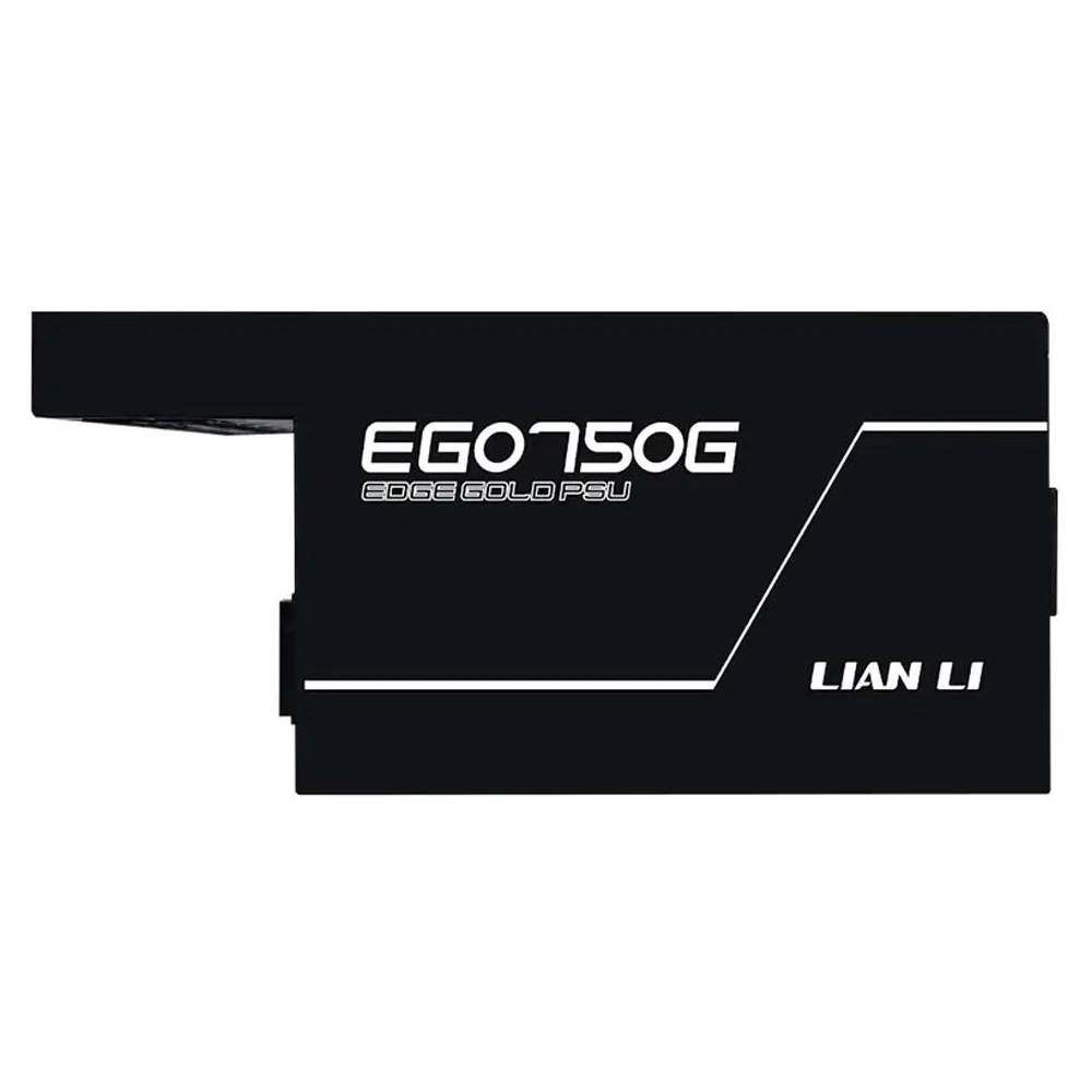A large main feature product image of EX-DEMO Lian Li Edge 750W Gold PCIe 5.1 ATX 3.1 Modular PSU (Black)
