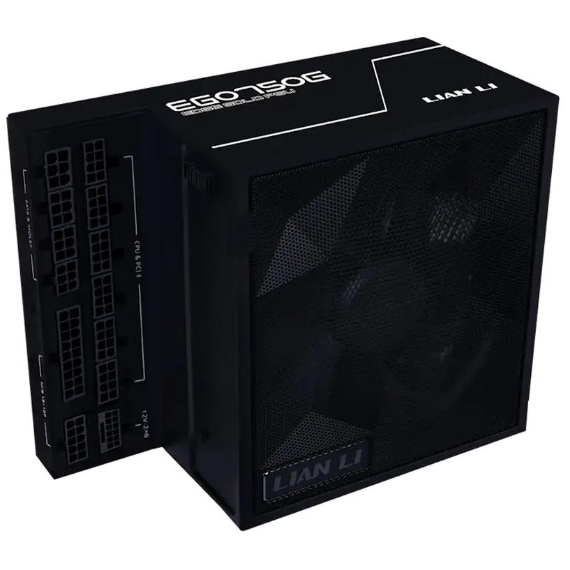 A large main feature product image of EX-DEMO Lian Li Edge 750W Gold PCIe 5.1 ATX 3.1 Modular PSU (Black)