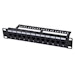 A product image of DeskPi RackMate 10" 1U 12-Port Blank CAT6 Keystone Patch Panel w/ Cable Management