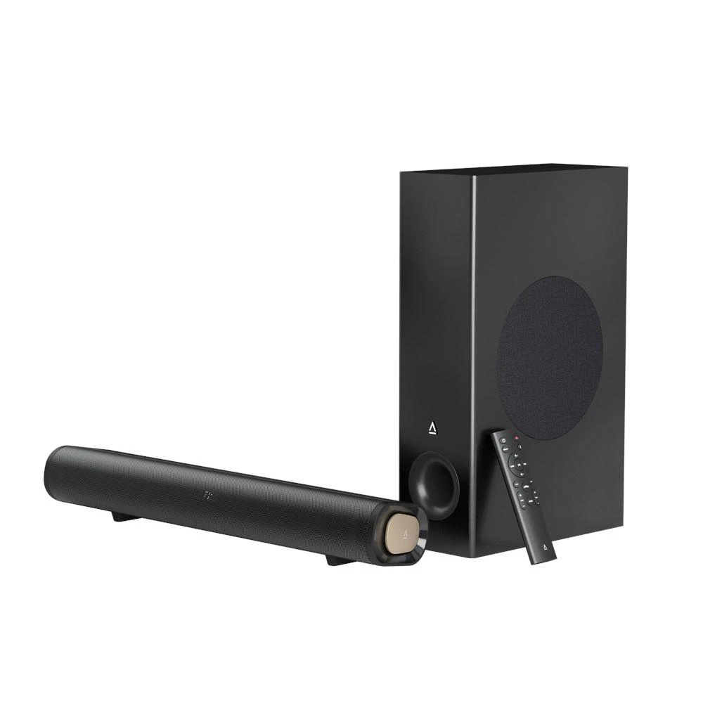 A large main feature product image of Creative Stage Pro Soundbar with Subwoofer