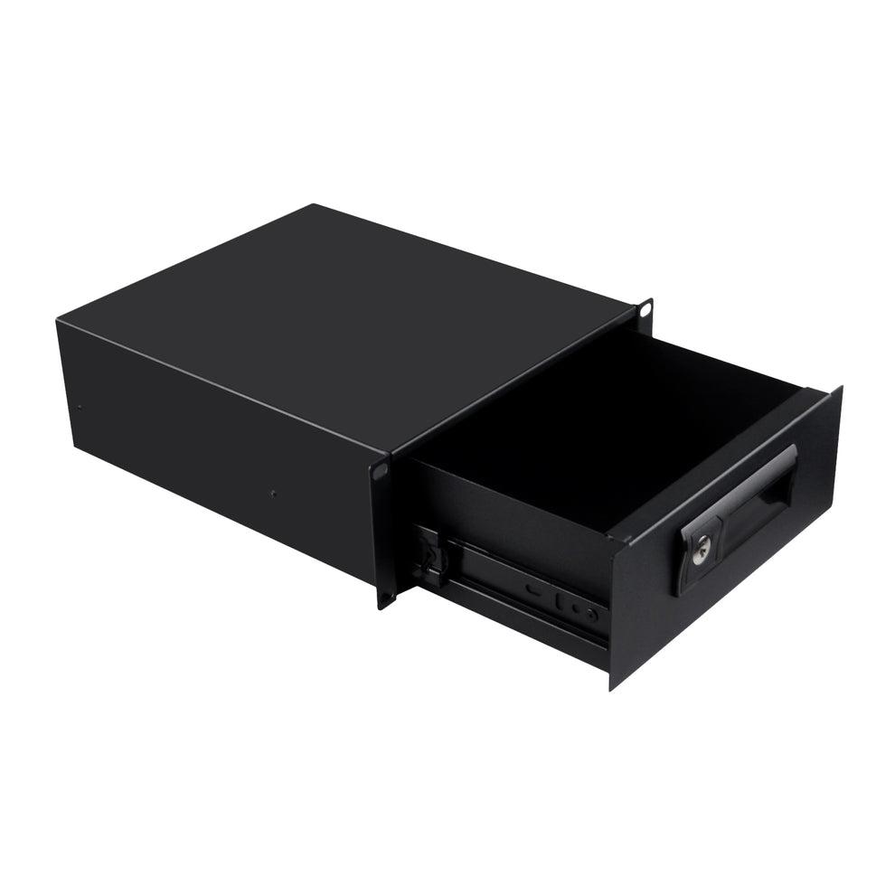 A large main feature product image of DeskPi RackMate 10" 2U Rackmount Lockable Drawer for T2