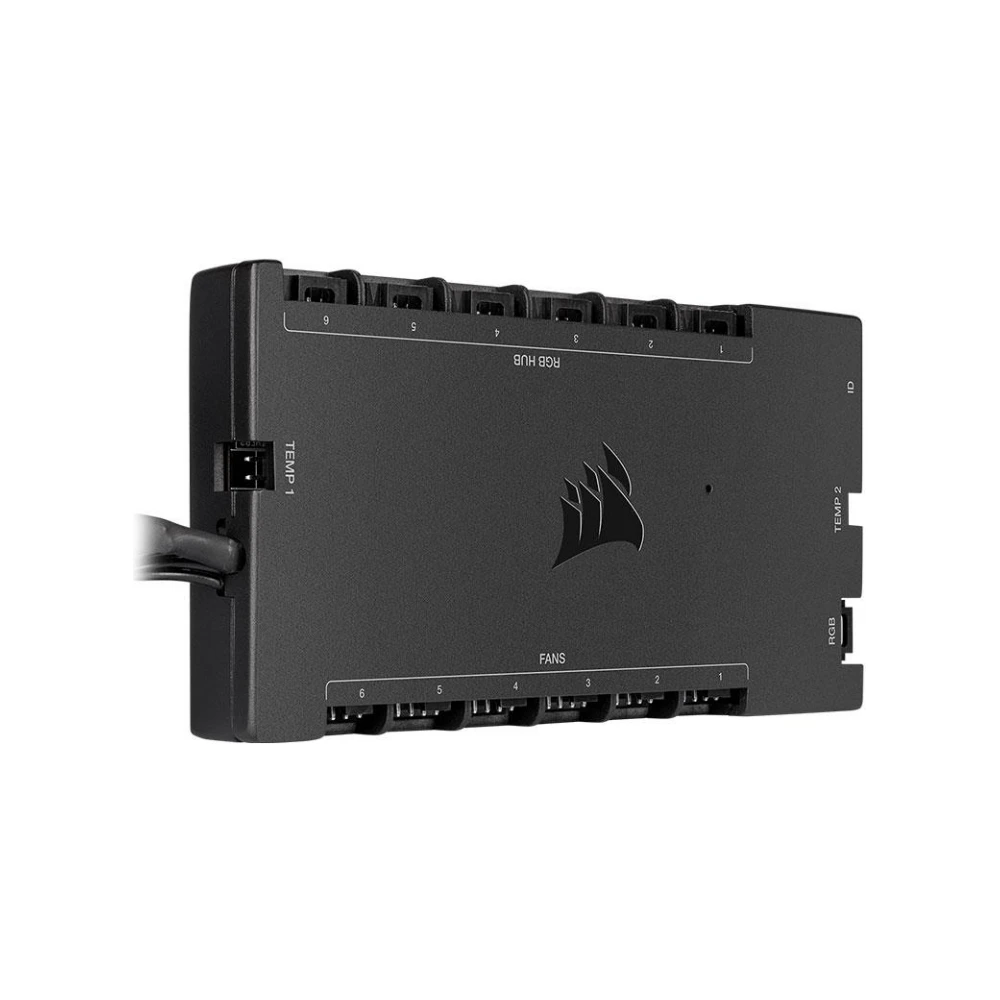 A large main feature product image of EX-DEMO Corsair iCUE Commander Core XT Smart RGB Lighting and Fan Speed Controller