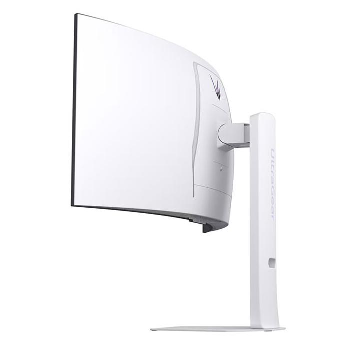 A large main feature product image of EX-DEMO LG UltraGear OLED 34GX90SA-W - 34" Curved 1440p Ultrawide 240Hz 0.03ms Gaming Monitor (White)