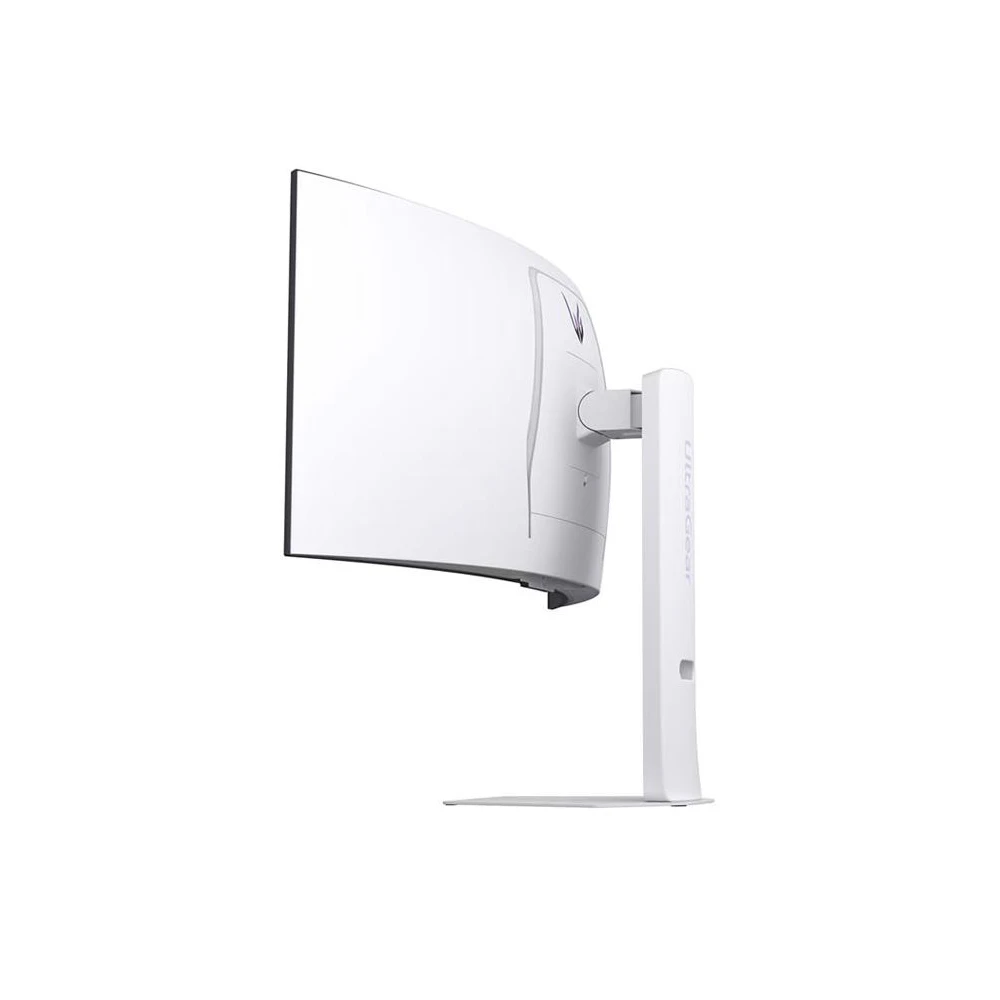 A large main feature product image of EX-DEMO LG UltraGear OLED 34GX90SA-W - 34" Curved 1440p Ultrawide 240Hz 0.03ms Gaming Monitor (White)