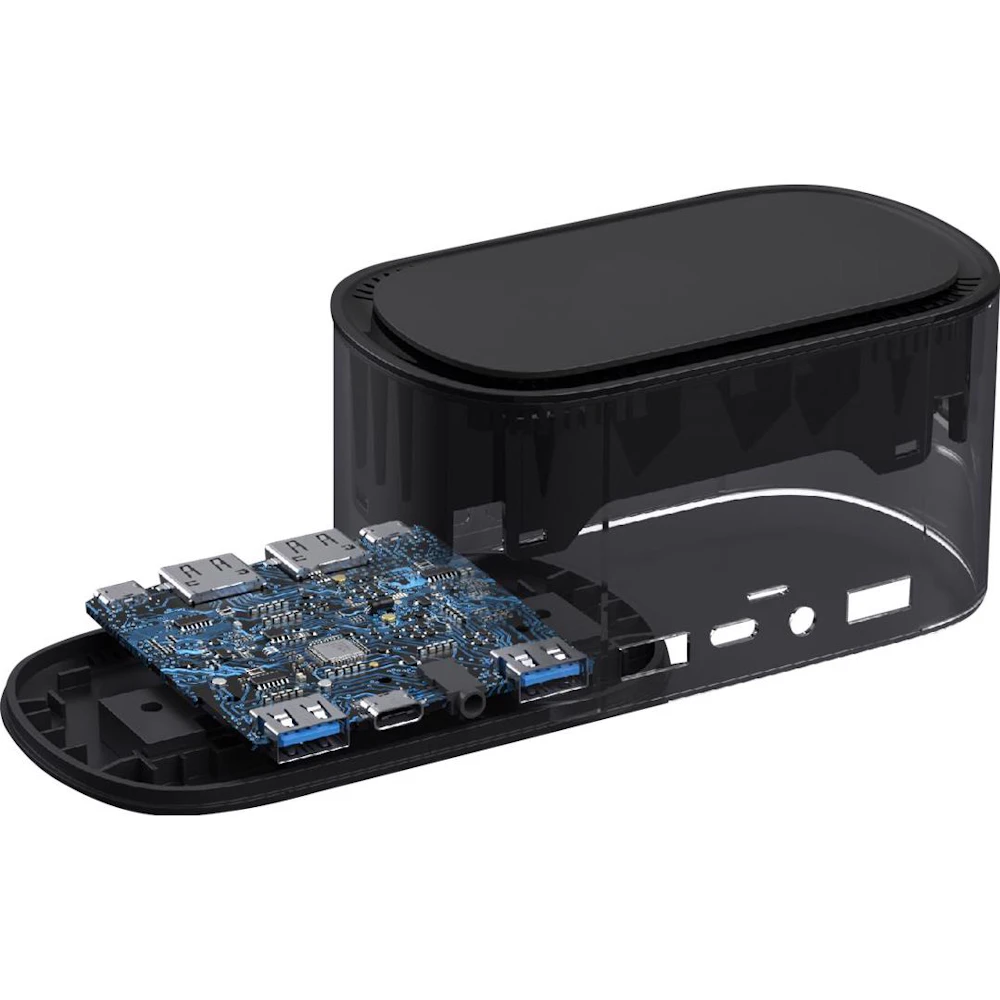 A large main feature product image of EX-DEMO Volans Aluminium 12-in-1 Triple Display USB Type-C Docking Station