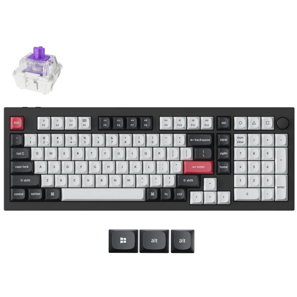 A large main feature product image of EX-DEMO Keychron Q5 HE - 96% QMK Wireless Custom Keyboard - Black (Gateron Nebula Magnetic Switch)