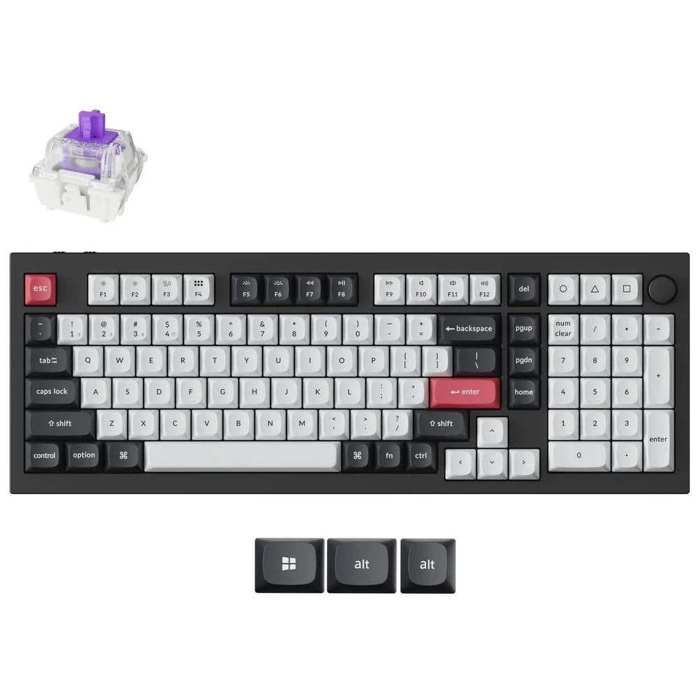 A large main feature product image of EX-DEMO Keychron Q5 HE - 96% QMK Wireless Custom Keyboard - Black (Gateron Nebula Magnetic Switch)