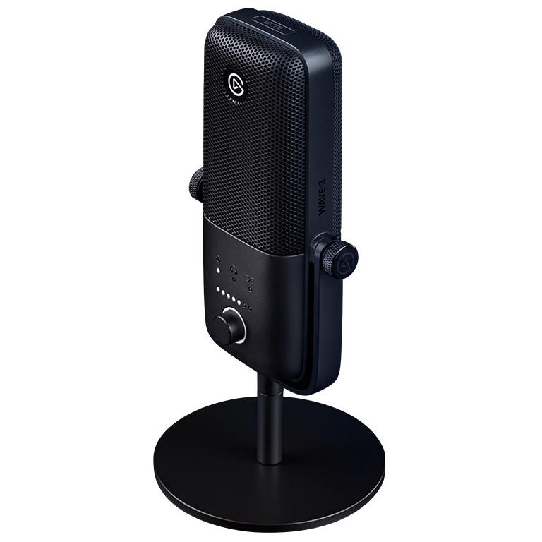 A large main feature product image of EX-DEMO Elgato Wave 3 Premium Streaming Microphone - Black