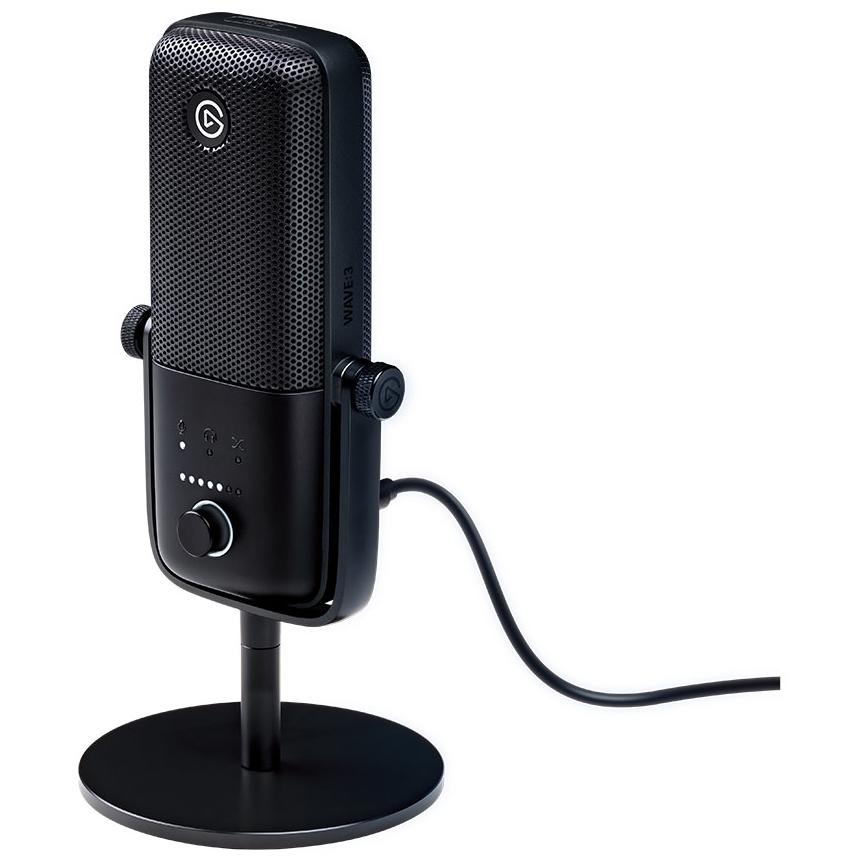 A large main feature product image of EX-DEMO Elgato Wave 3 Premium Streaming Microphone - Black
