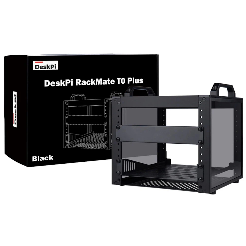 DeskPi RackMate T0 Plus Rackmount 10" 4U Server Cabinet (Black)