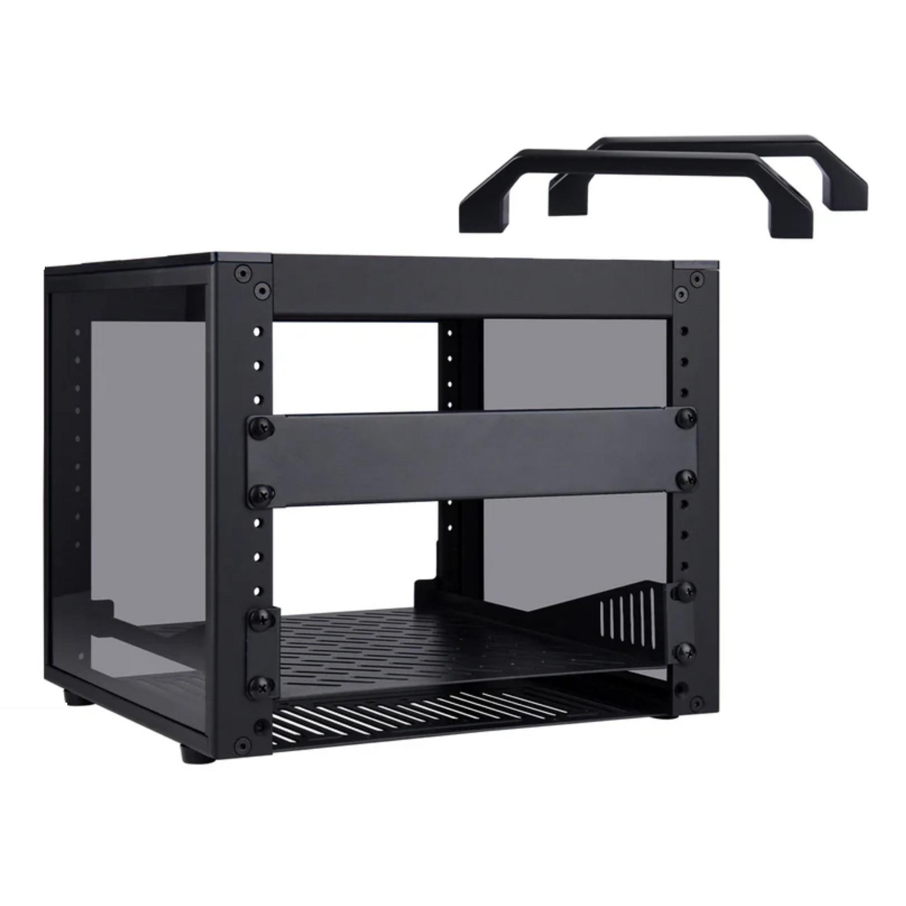 A large main feature product image of DeskPi RackMate T0 Plus Rackmount 10" 4U Server Cabinet (Black)
