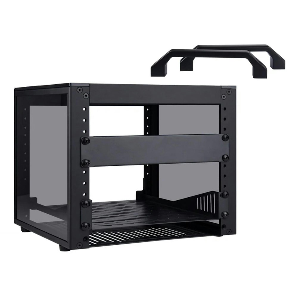 A large main feature product image of DeskPi RackMate T0 Plus Rackmount 10" 4U Server Cabinet (Black)