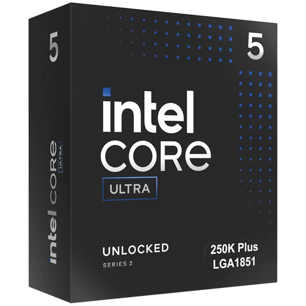 A large main feature product image of Intel Core Ultra 5 250K Plus Arrow Lake Refresh 18 Core 18 Thread Up To 5.3GHz LGA1851 CPU - No HSF Retail Box
