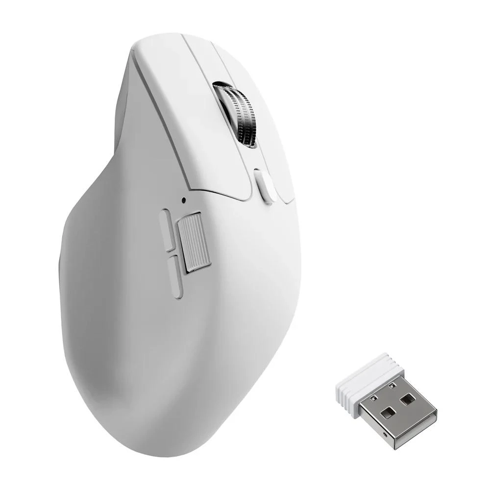 A large main feature product image of EX-DEMO Keychron M6 - 8K Wireless Mouse (White)