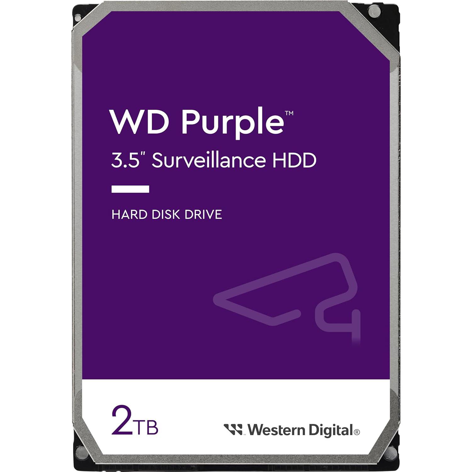 A large main feature product image of EX-DEMO WD Purple 3.5" Surveillance HDD - 2TB 64MB