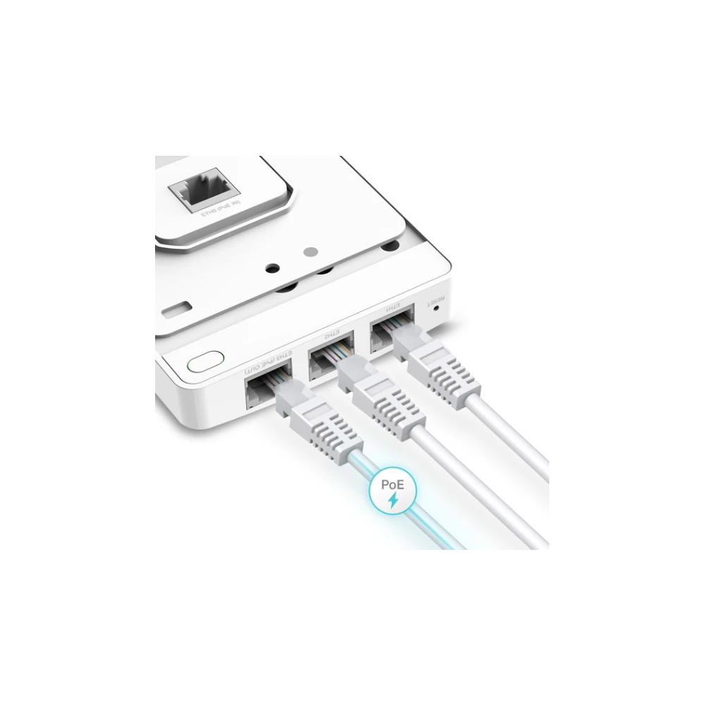 A large main feature product image of EX-DEMO TP-Link Omada EAP615-Wall - AX1800 Dual-Band Wi-Fi 6 Access Point