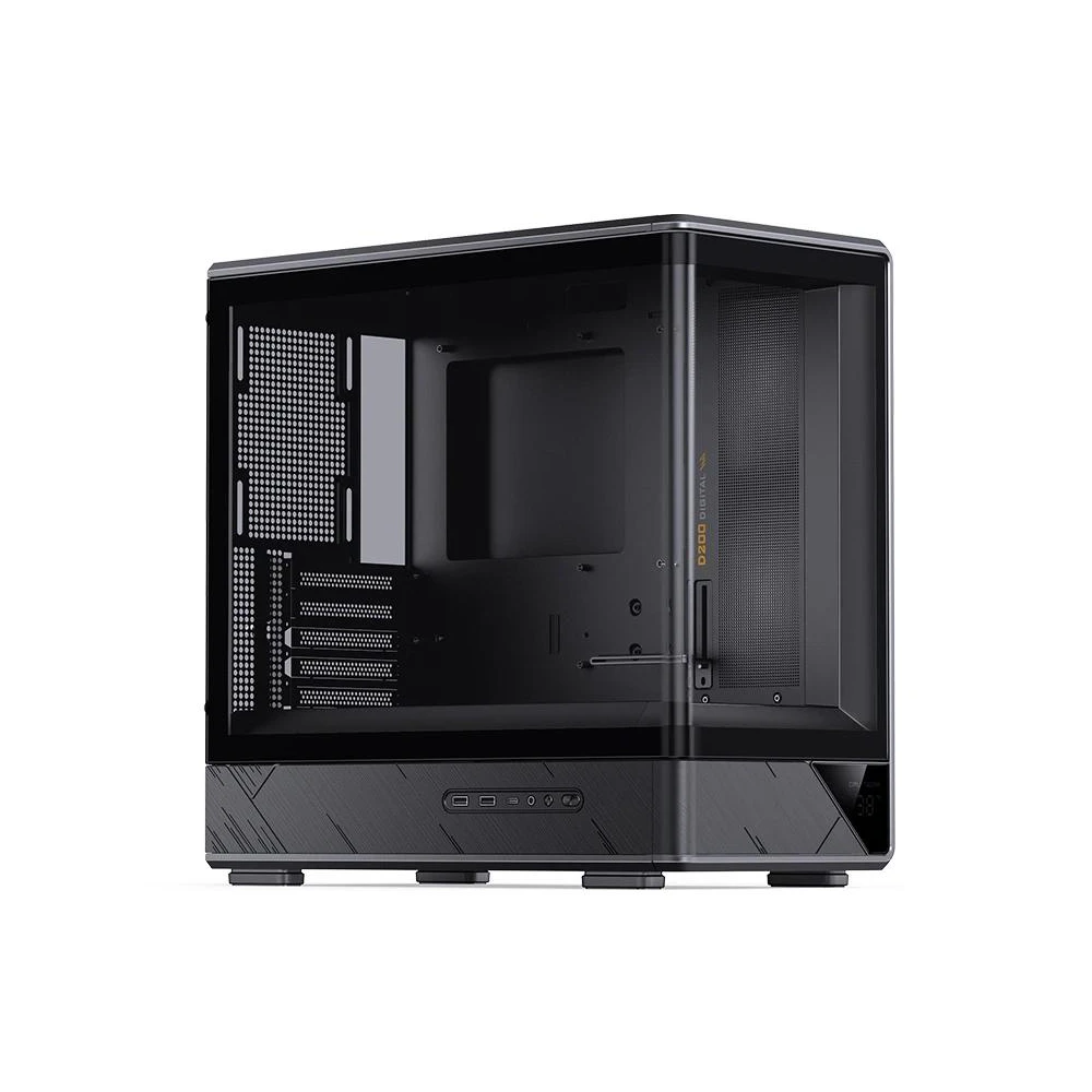 A large main feature product image of EX-DEMO Jonsbo D200 Tempered Glass Micro Tower Case (Black)